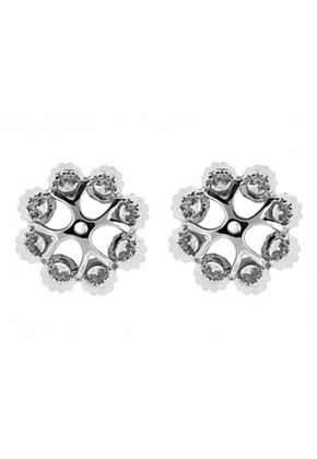 Diamond Halo Miligrain Stud Earring Jacket 18kt White Gold