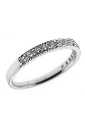 Single Row Micro-Prong Set Band with Round Diamonds in 18k White Gold