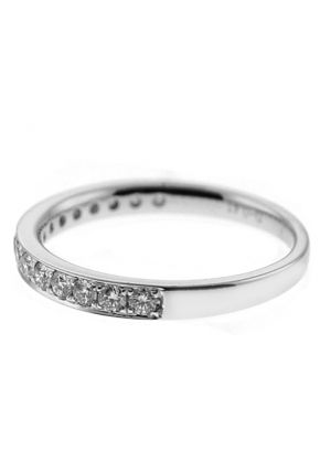 Single Row Micro-Prong Set Band with Round Diamonds in 18k White Gold
