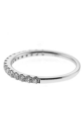 Single Row Micro-Prong Set Band with Round Diamonds in 18k White Gold