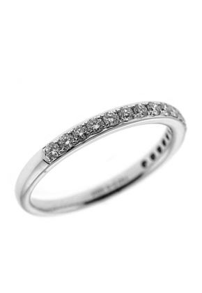 Single Row Micro-Prong Set Band with Round Diamonds in 18k White Gold