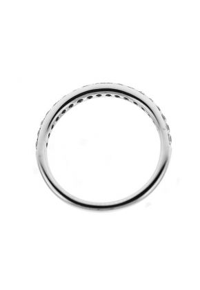 Single Row Micro-Prong Set Band with Round Diamonds in 18k White Gold