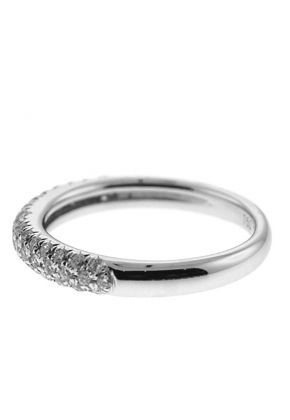 Single Row Pav?? Set Band with Round Diamonds in 18k White Gold