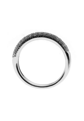 Single Row Pav?? Set Band with Round Diamonds in 18k White Gold