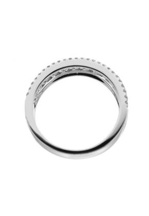 Channel and Micro-Prong Set Band with Princess Cut and Round Diamonds in 18k White Gold