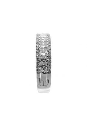 Channel and Micro-Prong Set Band with Princess Cut and Round Diamonds in 18k White Gold