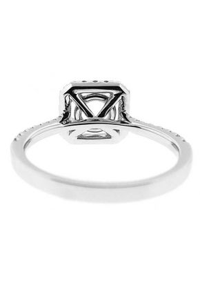 Square Halo Diamond Semi Mount Engagement Ring Setting