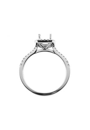Square Halo Diamond Semi Mount Engagement Ring Setting