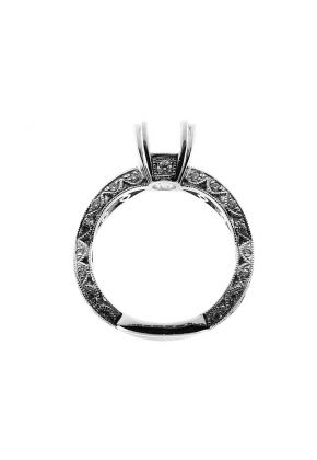 Scallop Design Diamond Semi Mount Engagement Ring Setting