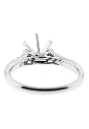Single Row Micro Prong Set Diamond Semi Mount Engagement Ring Setting