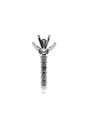 Single Row Micro Prong Set Diamond Semi Mount Engagement Ring Setting