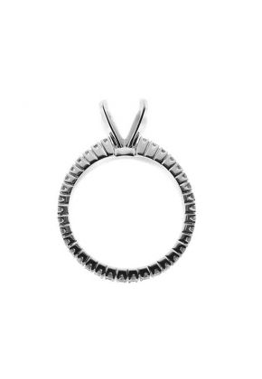 Thin Two Row Micro Prong Set Eternity Style Diamond Semi Mount Engagement Ring Setting