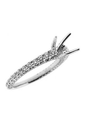 3 Sided Prong and Micro Prong Set Diamond Semi Mount Engagement Ring Setting