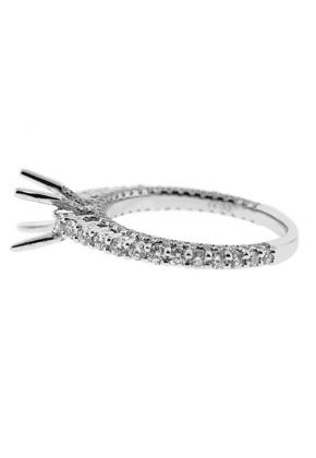 3 Sided Prong and Micro Prong Set Diamond Semi Mount Engagement Ring Setting