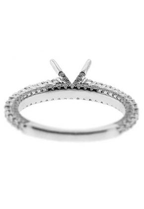 3 Sided Prong and Micro Prong Set Diamond Semi Mount Engagement Ring Setting