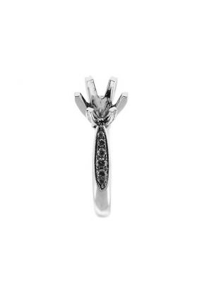 Preset Graduating Shank 6 Prong Head Diamond Semi Mount Engagement Ring Setting