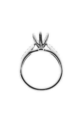 Preset Graduating Shank 6 Prong Head Diamond Semi Mount Engagement Ring Setting