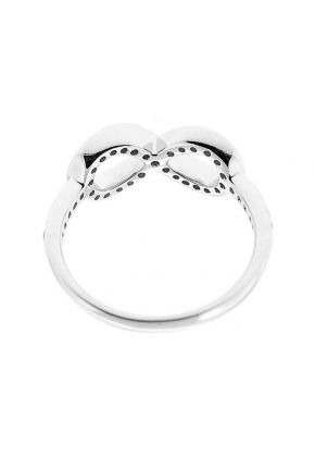 Right Hand Fashion Ring with Diamonds in an Infinity Design and Along the Shank in 18K White Gold