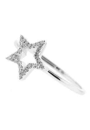 Right Hand Fashion Ring with a Star Design of Diamonds Set in 18k White Gold