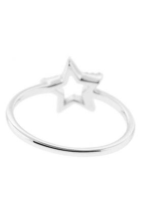 Right Hand Fashion Ring with a Star Design of Diamonds Set in 18k White Gold