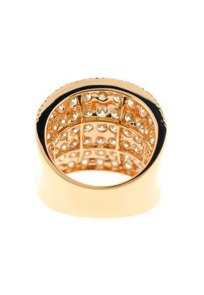 Curved Cocktail Ring with Pav?? Set Diamonds in 18K Yellow Gold