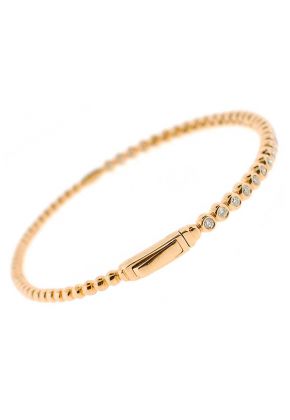 Bezel Set Bangle with Round Diamonds in 18k Rose Gold
