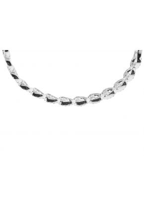 Diamond Bangle with Braided Design in 18k White Gold