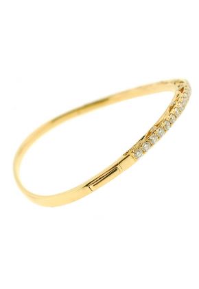 Curved Bangle with Round Diamonds in 18k Yellow Gold