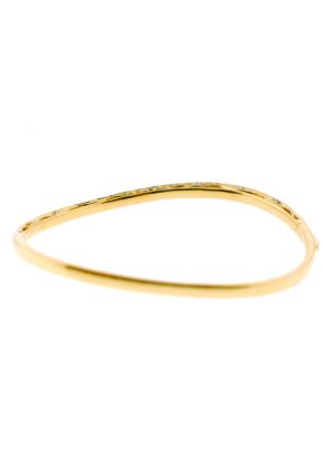 Curved Bangle with Round Diamonds in 18k Yellow Gold