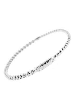 Bezel Set Bangle with Round Diamonds in 18k White Gold