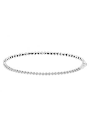 Bezel Set Bangle with Round Diamonds in 18k White Gold