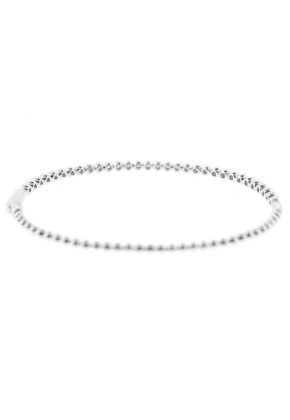 Bezel Set Bangle with Round Diamonds in 18k White Gold
