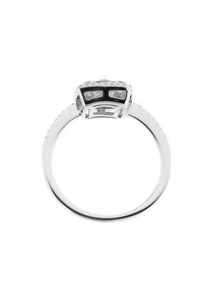 Right Hand Fashion Ring with Square Cluster of Diamonds Set in 18K White Gold