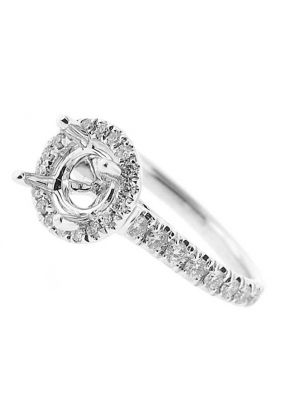 Halo Round Picture Frame Diamond Semi Mount Engagment Ring Setting