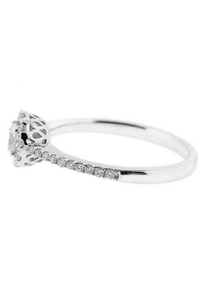 Halo Round Thin Shank Diamond Engagment Ring Setting