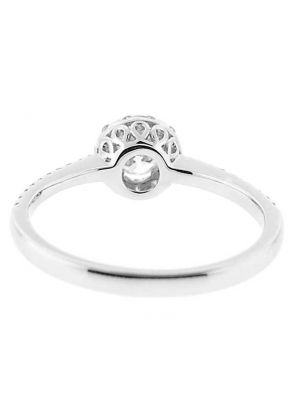 Halo Round Thin Shank Diamond Engagment Ring Setting