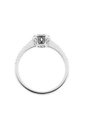 Halo Round Thin Shank Diamond Engagment Ring Setting