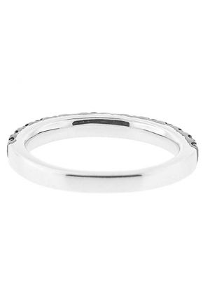 Single Row Band with Round Black Diamonds Set in 18k White Gold