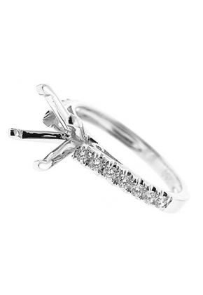 Thin Micro Prong Set Diamond Semi Mount Engagment Ring Setting