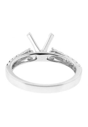 Thin Micro Prong Set Diamond Semi Mount Engagment Ring Setting