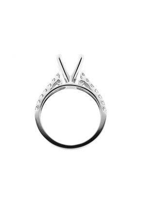 Thin Micro Prong Set Diamond Semi Mount Engagment Ring Setting
