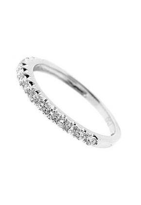 Single Row Micro-Prong Set Band with Round Diamonds in 18k White Gold