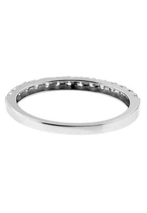 Single Row Micro-Prong Set Band with Round Diamonds in 18k White Gold