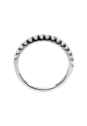 Single Row Micro-Prong Set Band with Round Diamonds in 18k White Gold