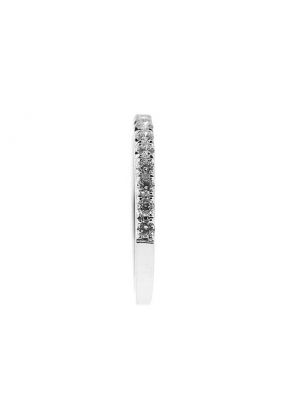 Single Row Micro-Prong Set Band with Round Diamonds in 18k White Gold