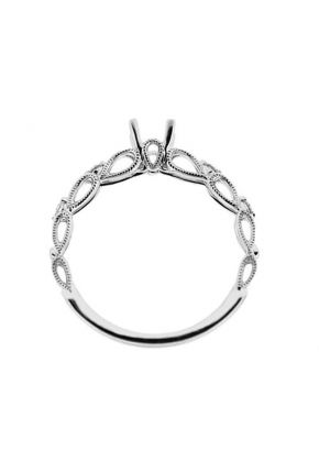 Delicate Look Open Design Diamond Semi Mount Engagement Ring