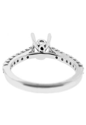 Thin Slight Graduating Diamond Semi Mount Engagement Ring Setting in 18k White Gold