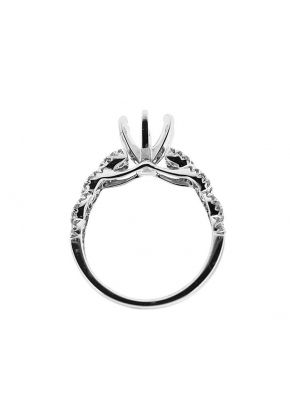 Braided Diamond Semi Mount Engagement Ring in 18k Whte Gold