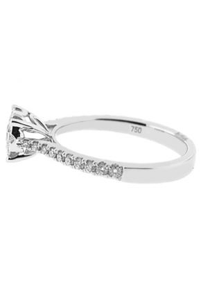 Promise Ring Halo Round Diamond Semi Mount Engagement Ring 18kt White Gold