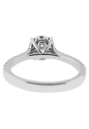Promise Ring Halo Round Diamond Semi Mount Engagement Ring 18kt White Gold